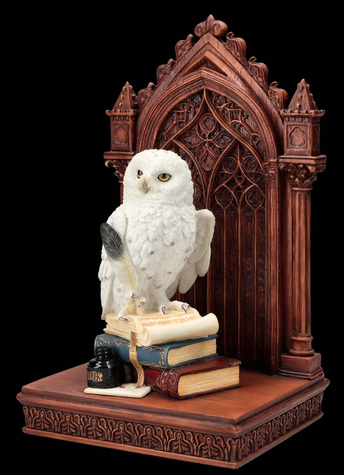Figuren Shop GmbH Buchstütze Eule der Weisheit – Buchstütze Figur Gothic Deko Veronese 23.5 cm (1 St)