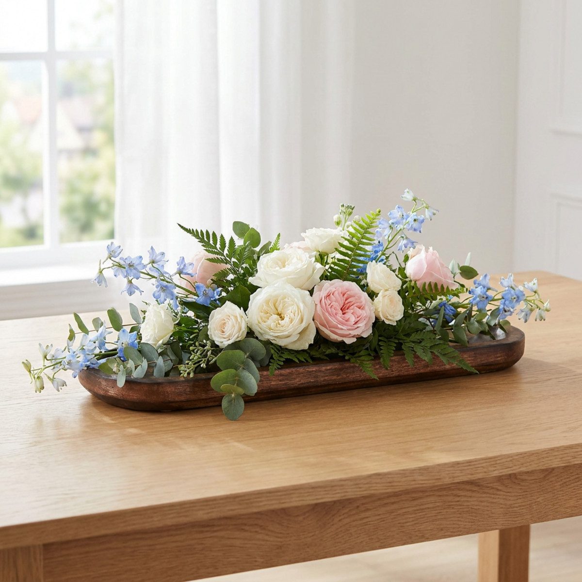 Florists Products Dekokorb Holztablett oval dunkelbraun lasiert Deko Serviertablett – Bild 2 von 4