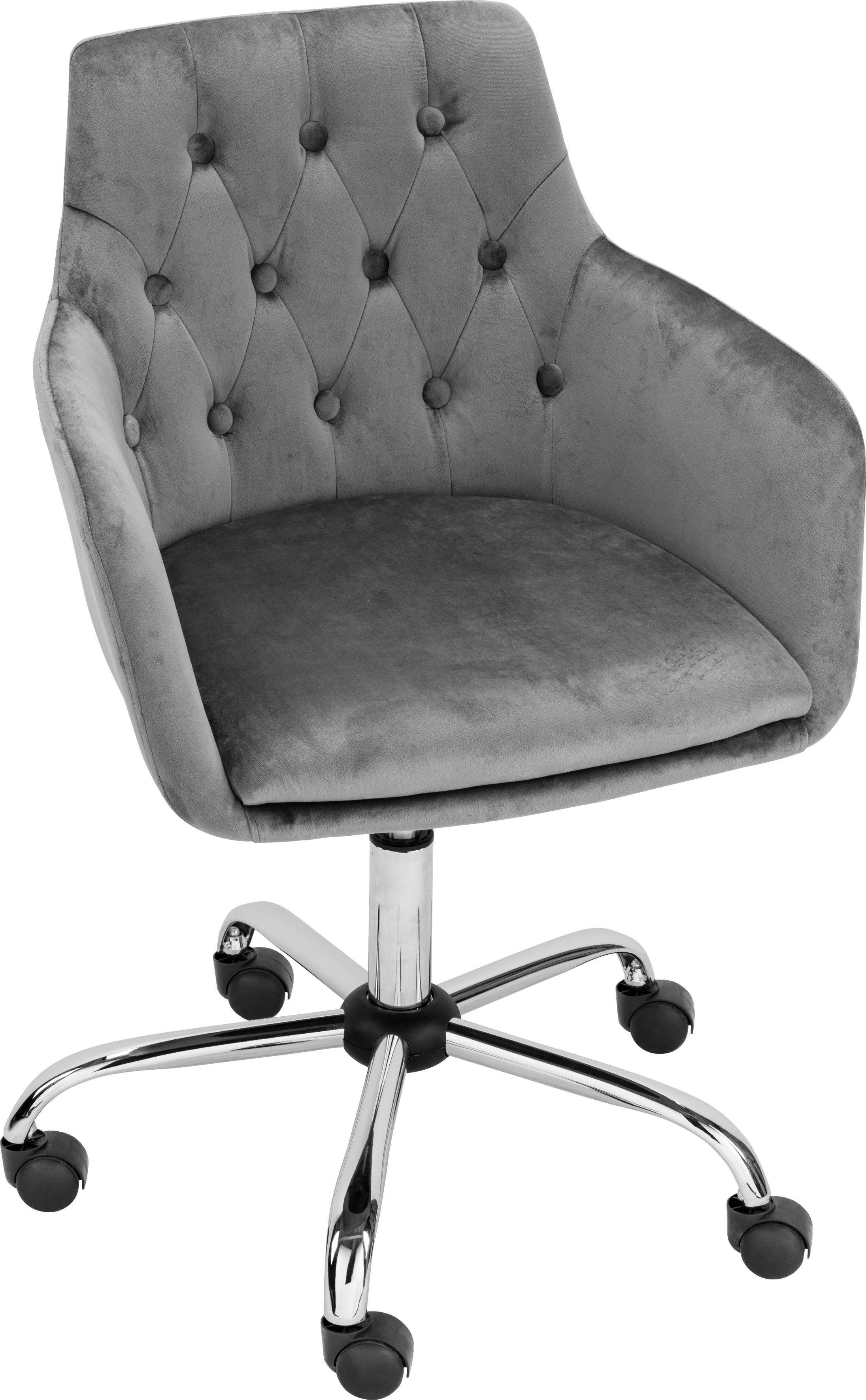 OTTO home Bürostuhl Perry1, eleganter Samtstuhl, gepolstert
