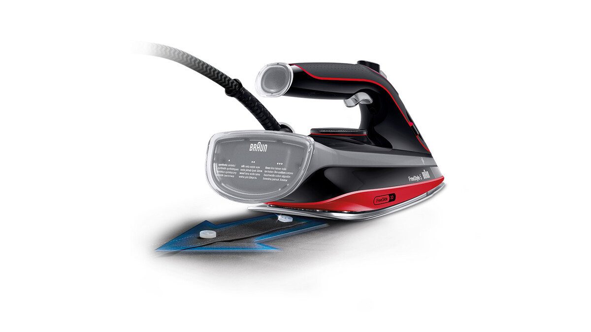 Braun Dampfbügeleisen TexStyle 5 SI 5057 RD - 2.700 W, 220 g Dampfstoß, 300 ml Wassertank, 2700 W, 50 g Dampfmenge, SuperCeramic Bügelsohle, offenes Griffdesign