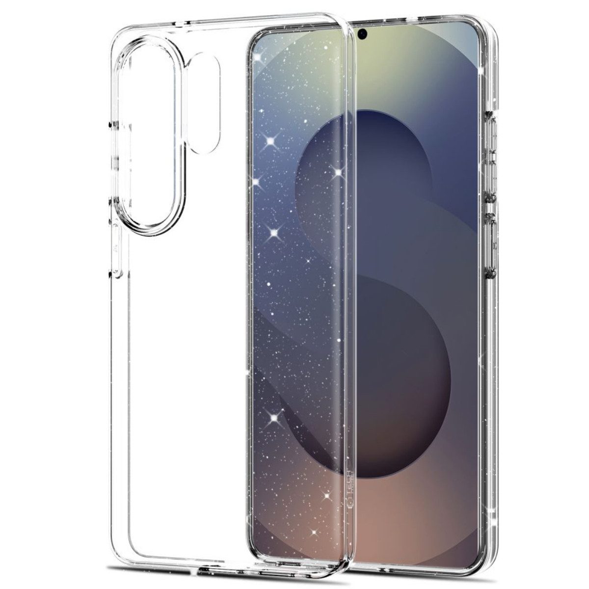 TECH PROTECT Handyhülle FlexAir für Samsung Galaxy S26 Ultra Transparent und Glitzer ultradünn 6,9 Zoll, Ultradünne Form bewahrt die schlanke Geräteoptik