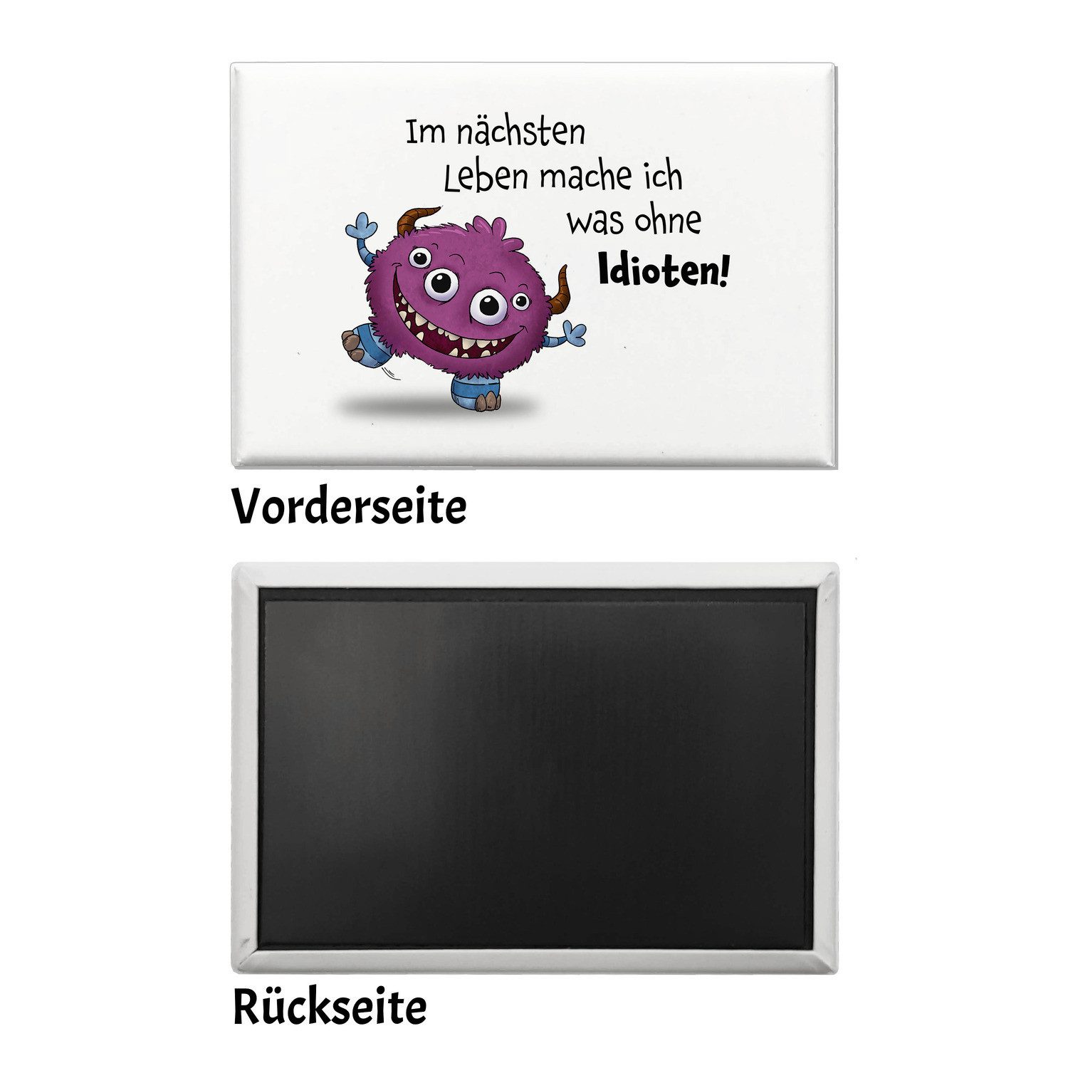 Thumbnail - speecheese Magnet Freches Monster in pink Souvenir Souvenir Magnet mit lustigem Spruch