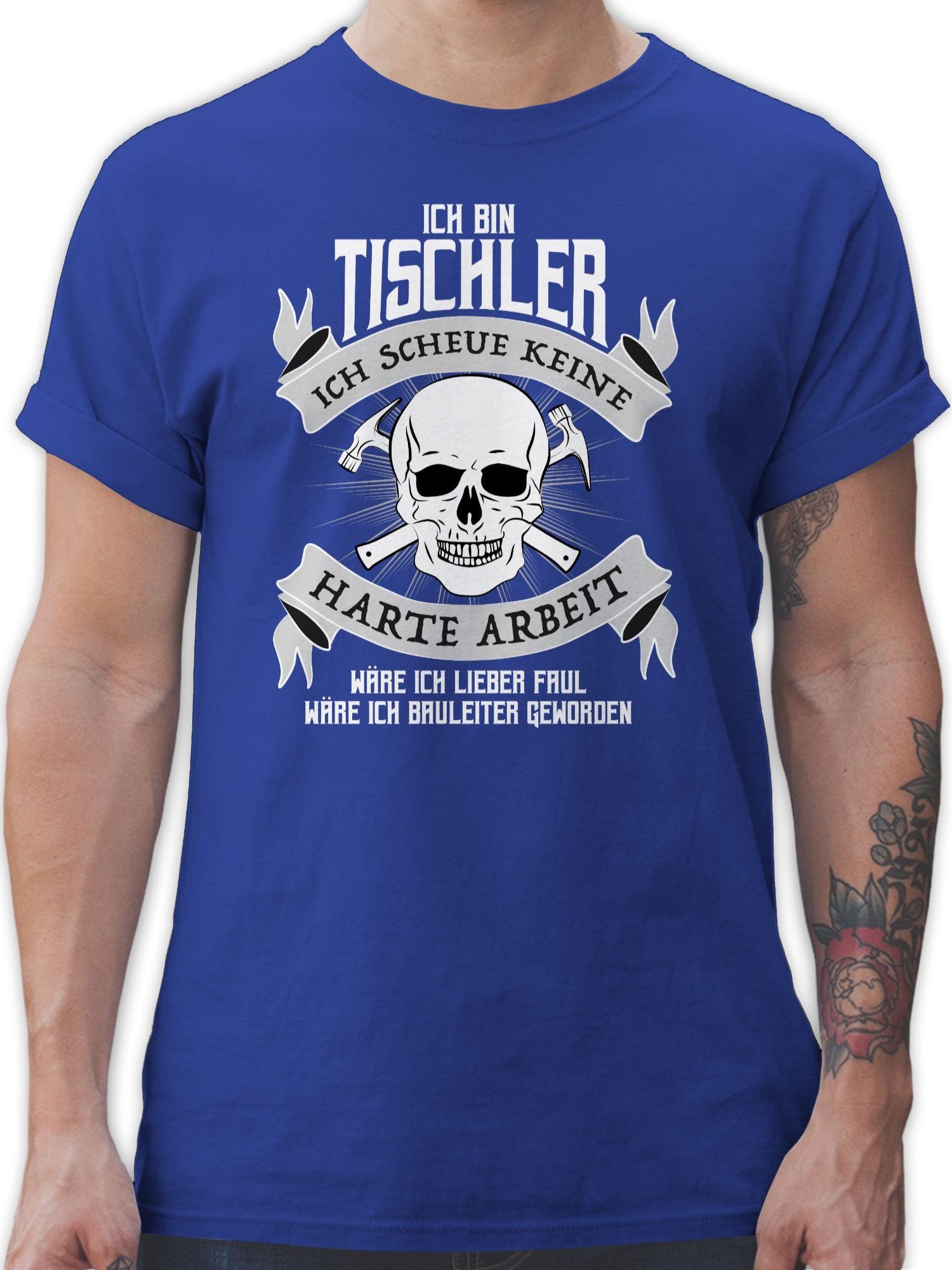 Shirtracer T-Shirt Royalblau 01 Ich Geschenke bin Handwerker Tischler