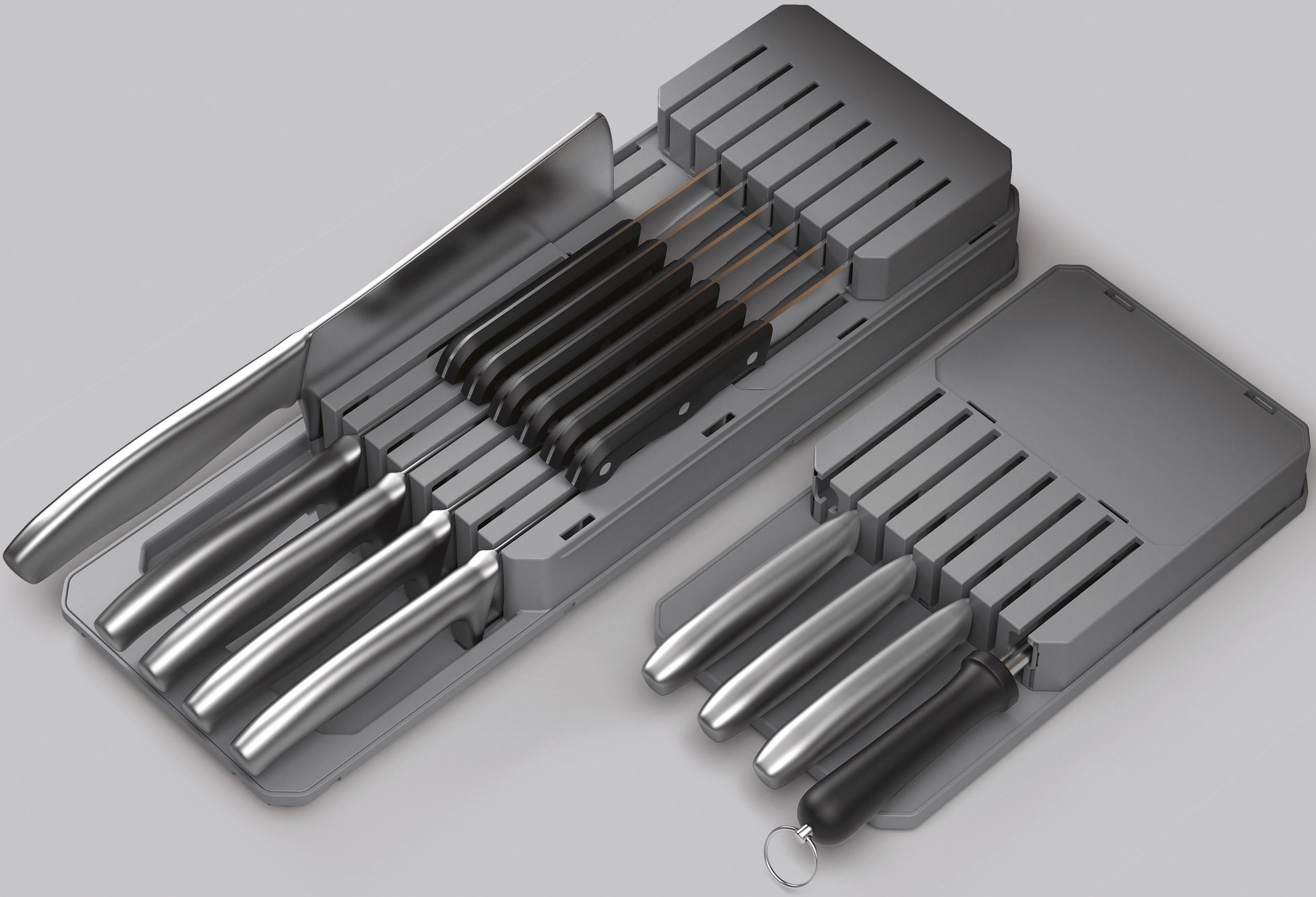 Metaltex Besteckhalter Blade-Fit, (Set, 3-tlg), Kunststoff, rutschfeste Füße, individuell verwendbar