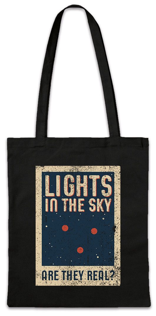 Beuteltasche Lights In The Sky Stofftasche Lubbock Alien UFO Haunebu 12 Grey Area