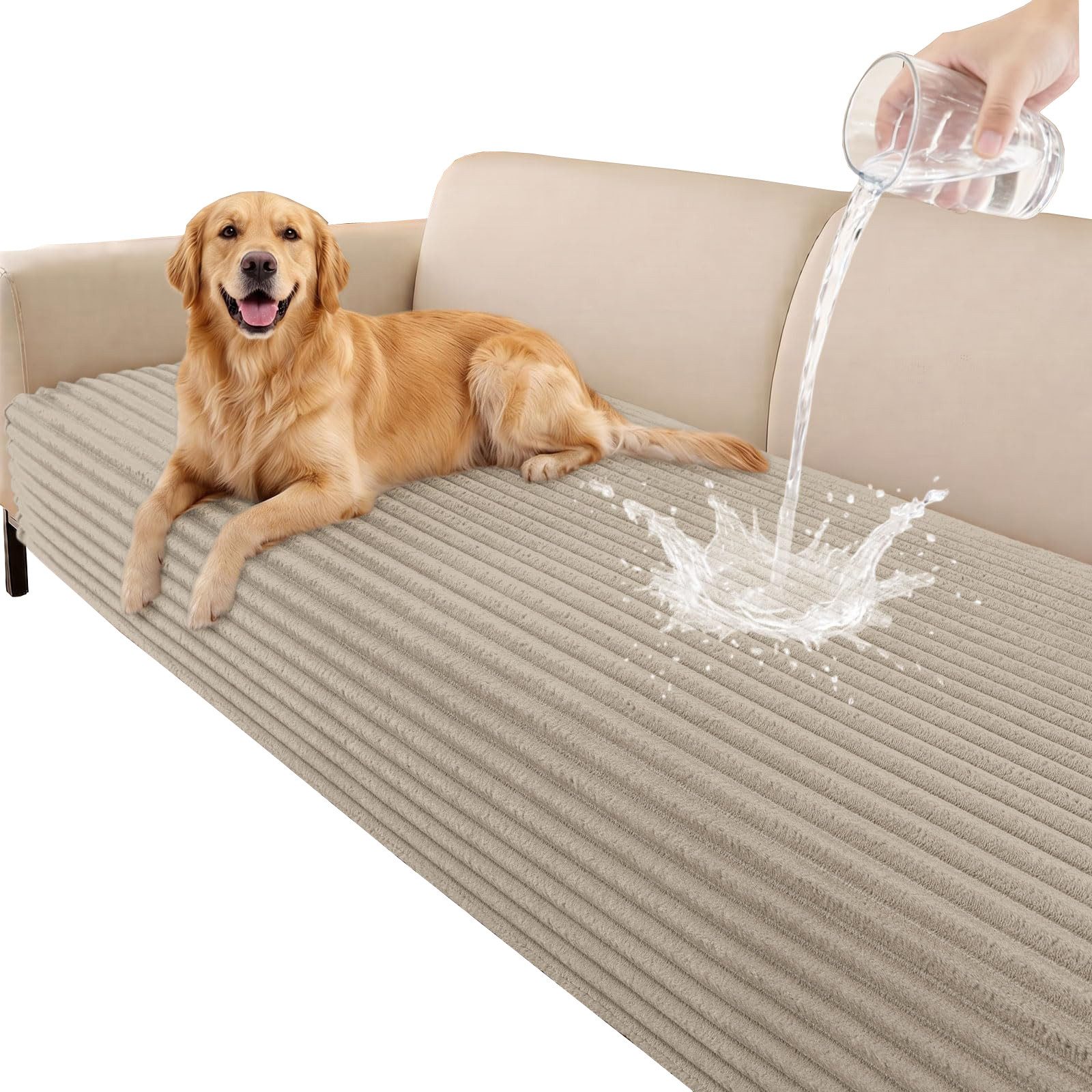 Zyronn Sofaschoner Wasserdicht Sofa Überzug Dicke Sofabezug, Kratzfest Hund Katze, Sofaschoner, Rutschfester Sofa Cover Couch Überzug