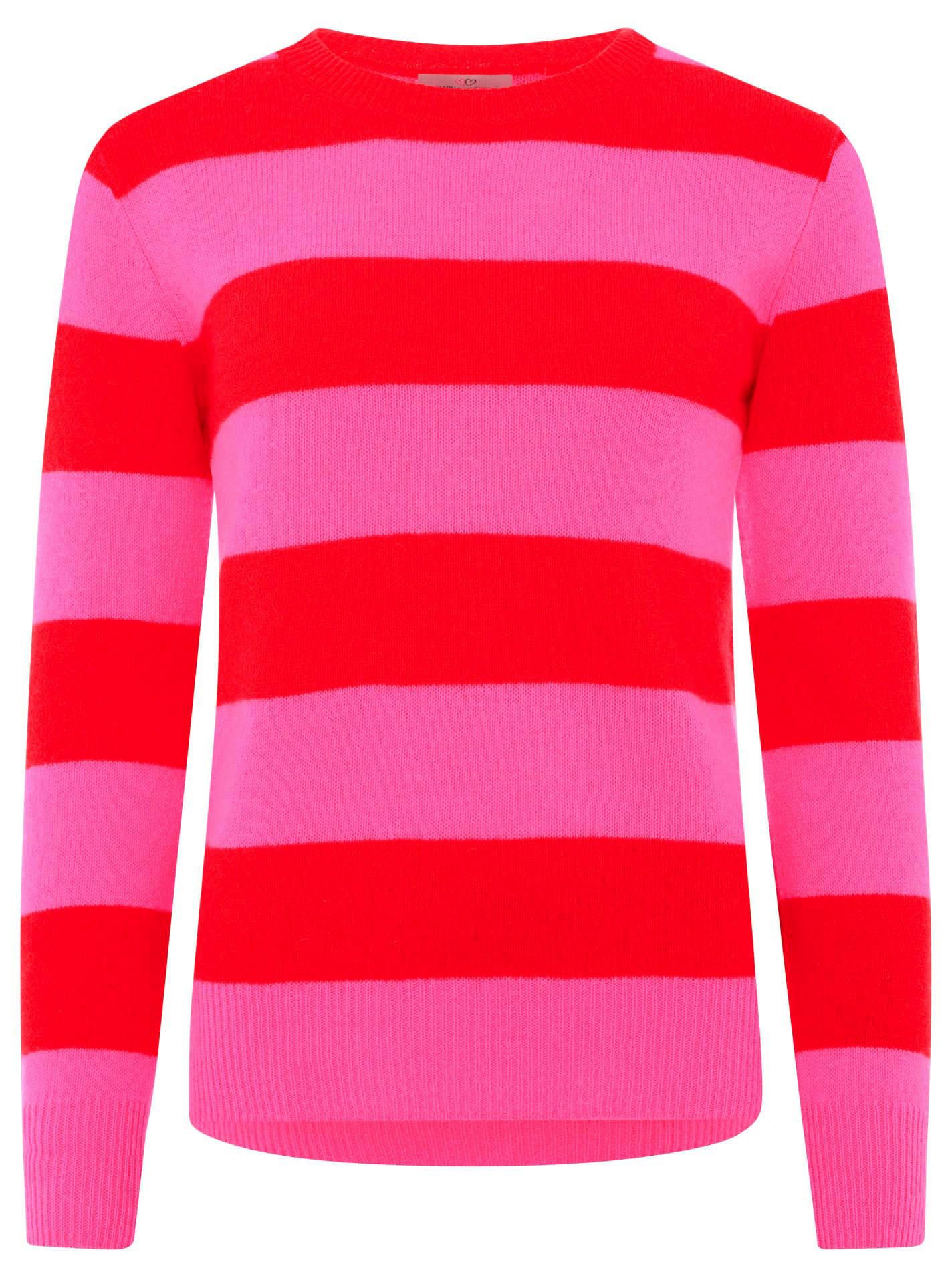 Zwillingsherz Strickpullover aus Kaschmir mit kontrastfarbigen günstig online kaufen