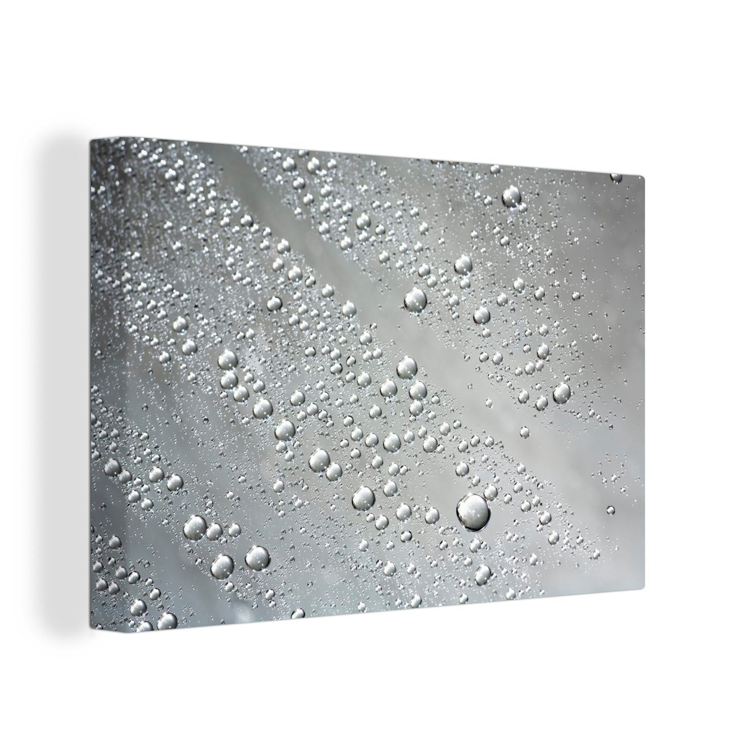 Leinwandbild Metall - Wasser - Grau