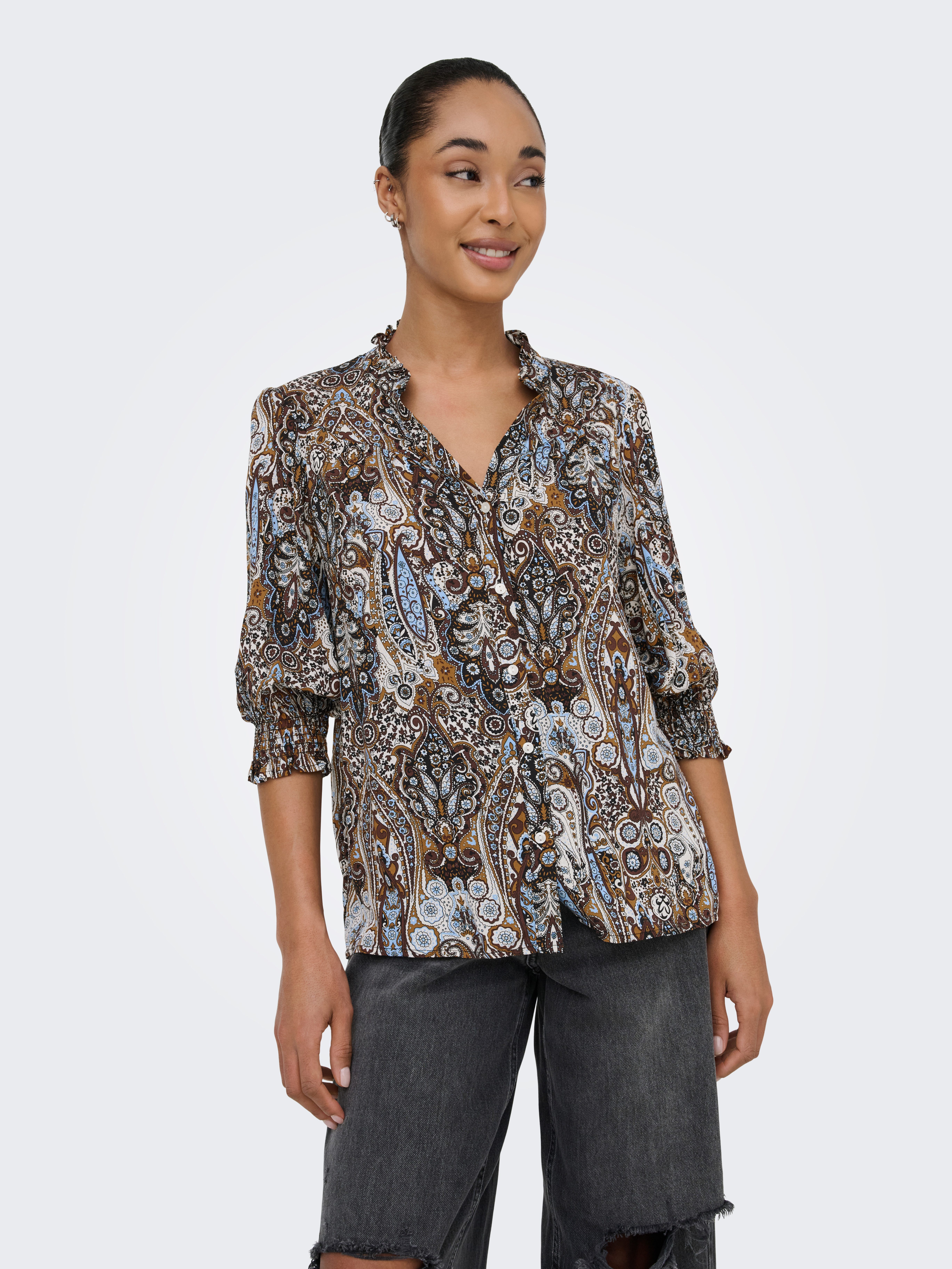 ONLY Kurzarmbluse ONLRAYA 3/4 SHIRT WVN NOOS Viskose, regular fit günstig online kaufen