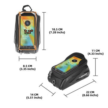 Houhence Fahrradtasche Fahrrad Rahmentasche Lenkertasche Wasserdicht Handytasche