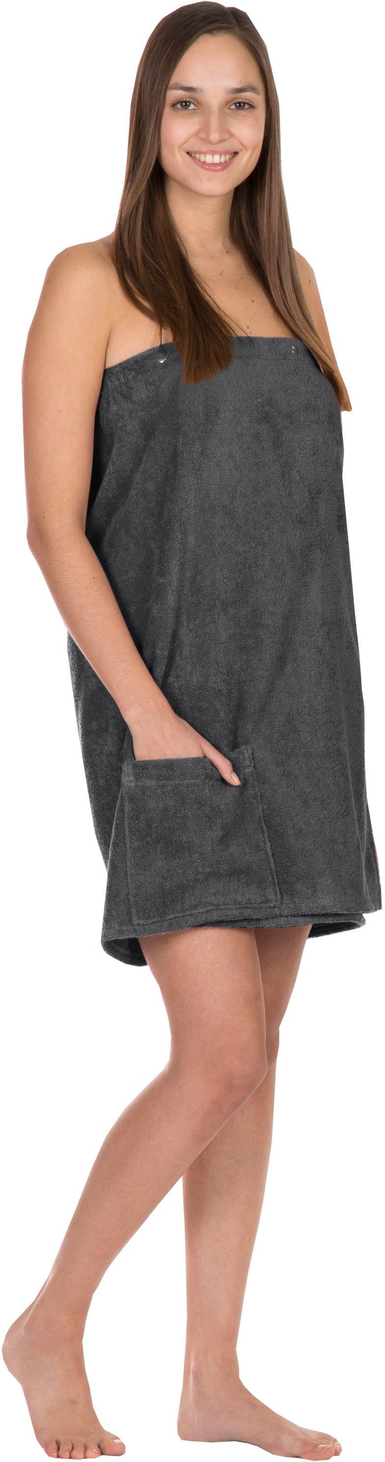 FRAMSOHN FROTTIER Sarong Saunakilt Damen Langform, Frottier, hergestellt in Österreich, Dehnbund & Druckknöpfe variabel verstellbar mehr
