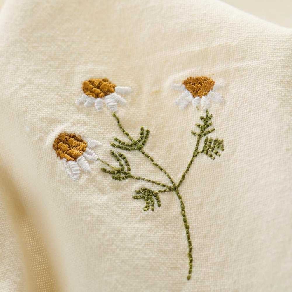 Ib Laursen Stoffserviette IB Laursen Stoffserviette SUMMER VIBES Creme Weiß mit MARGERITE