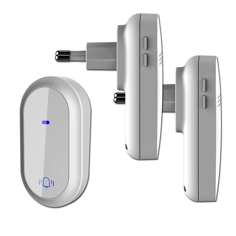 BBG Türklingel-Set Kabellose Funkklingel ohne Batterie, selbstversorgender Türklingel Set, (1 Sender + 2 Empfänger, IP68 wasserdicht, 180m Reichweite), 38 Melodien, 105dB, für Haus & Wohnung