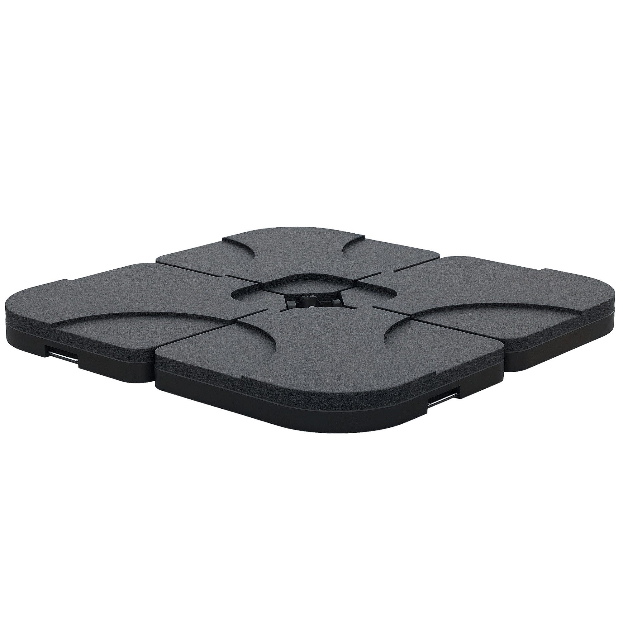 Outsunny Schirmhalter Sonnenschirmständer 4-teilig Schirmständer für Ampelschirm Schwarz, Packung, 4 tlg., Packung aus 4 gleichen Teilen.
