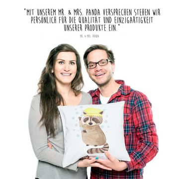 Mr. & Mrs. Panda Dekokissen Waschbär - Weiß - Geschenk, Motivkissen, Fröhlich, Kissenhülle, Plan