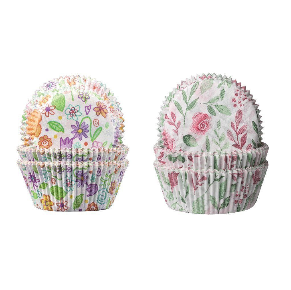 Demmler Muffinform Backformen Set - 2er Blumenwiese+Rose, Sets mit verschiedenen Motiven aus Papier - Made in Germany