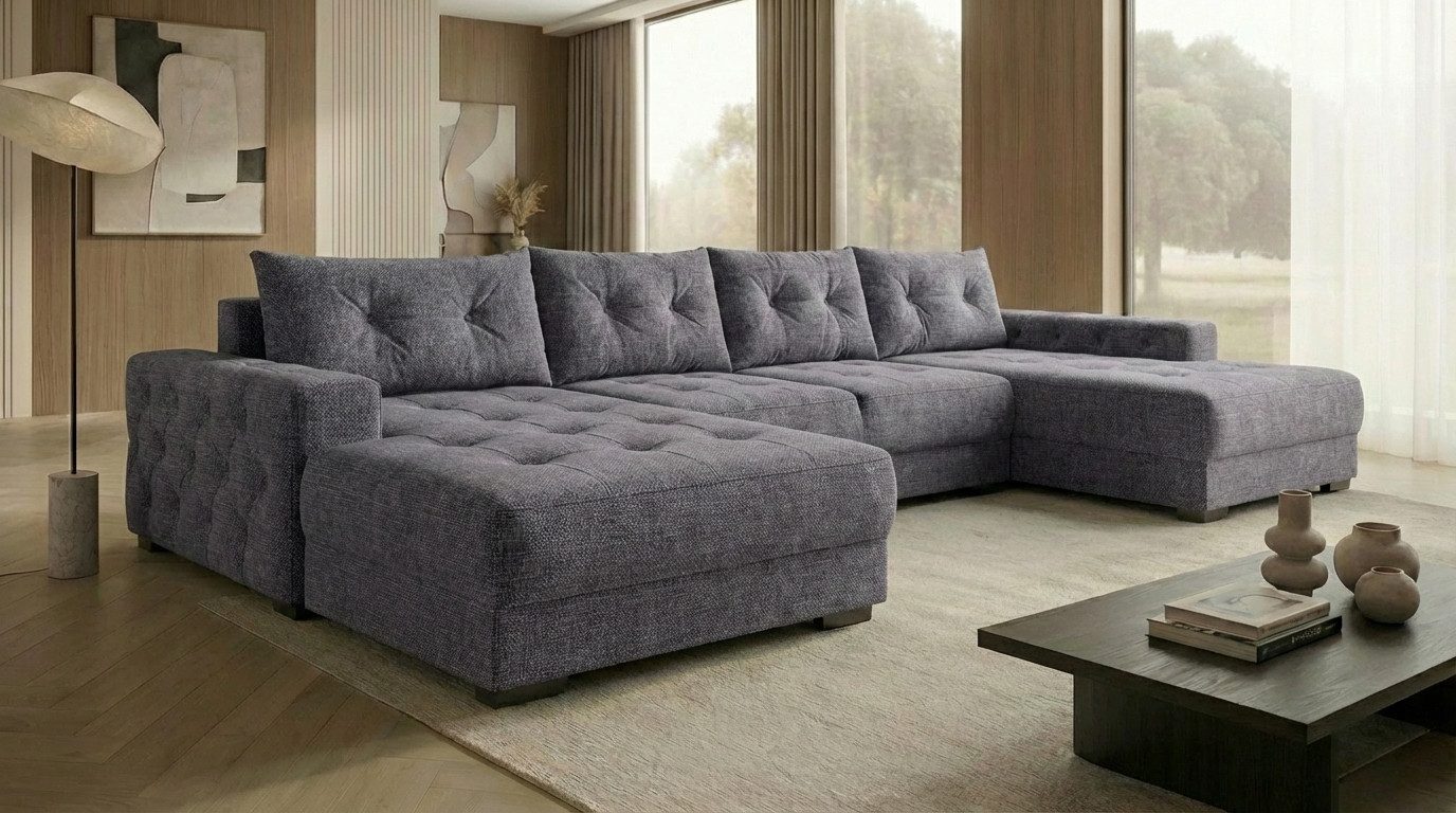 Ecksofa VIENA, FABIO, VALTOR, MODENA mit Schlaffunktion, Bonellfederkern