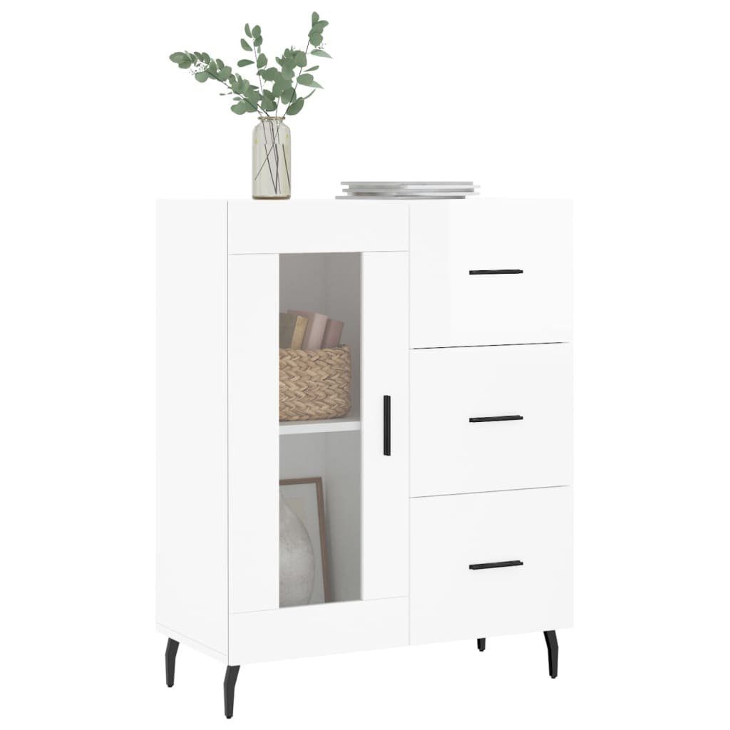 St) Sideboard cm Holzwerkstoff vidaXL Hochglanz-Weiß Sideboard (1 69,5x34x90