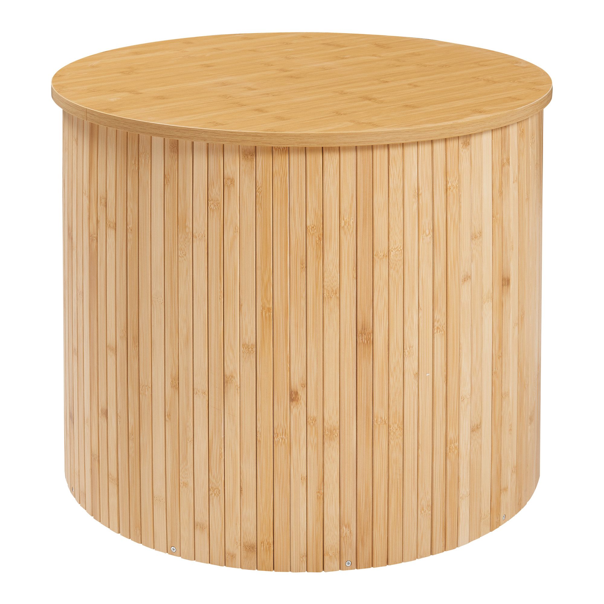 en.casa Couchtisch, »Ledepid« 48 x Ø60 cm rund Bambus + MDF Natur günstig online kaufen