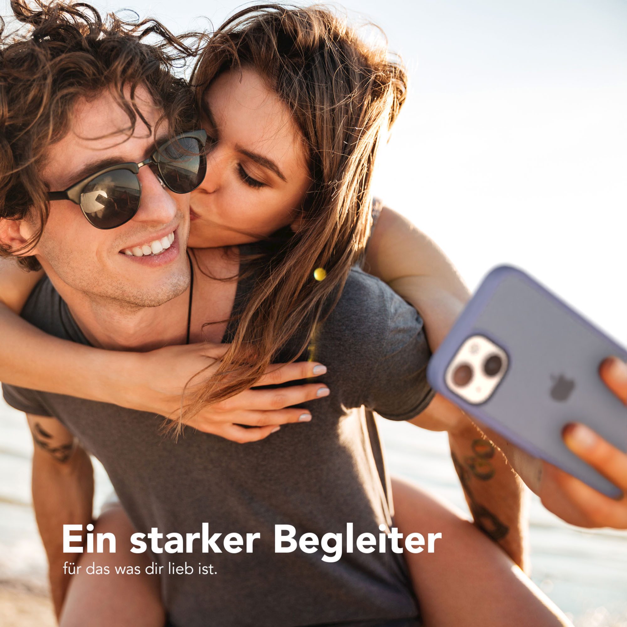 EAZY CASE Handyhülle Outdoor Case für Apple iPhone 14 / Apple iPhone 13 6,1 Zoll, Hybrid Handyhülle kratzfest Smart Slimcover Transparent Robust Blau