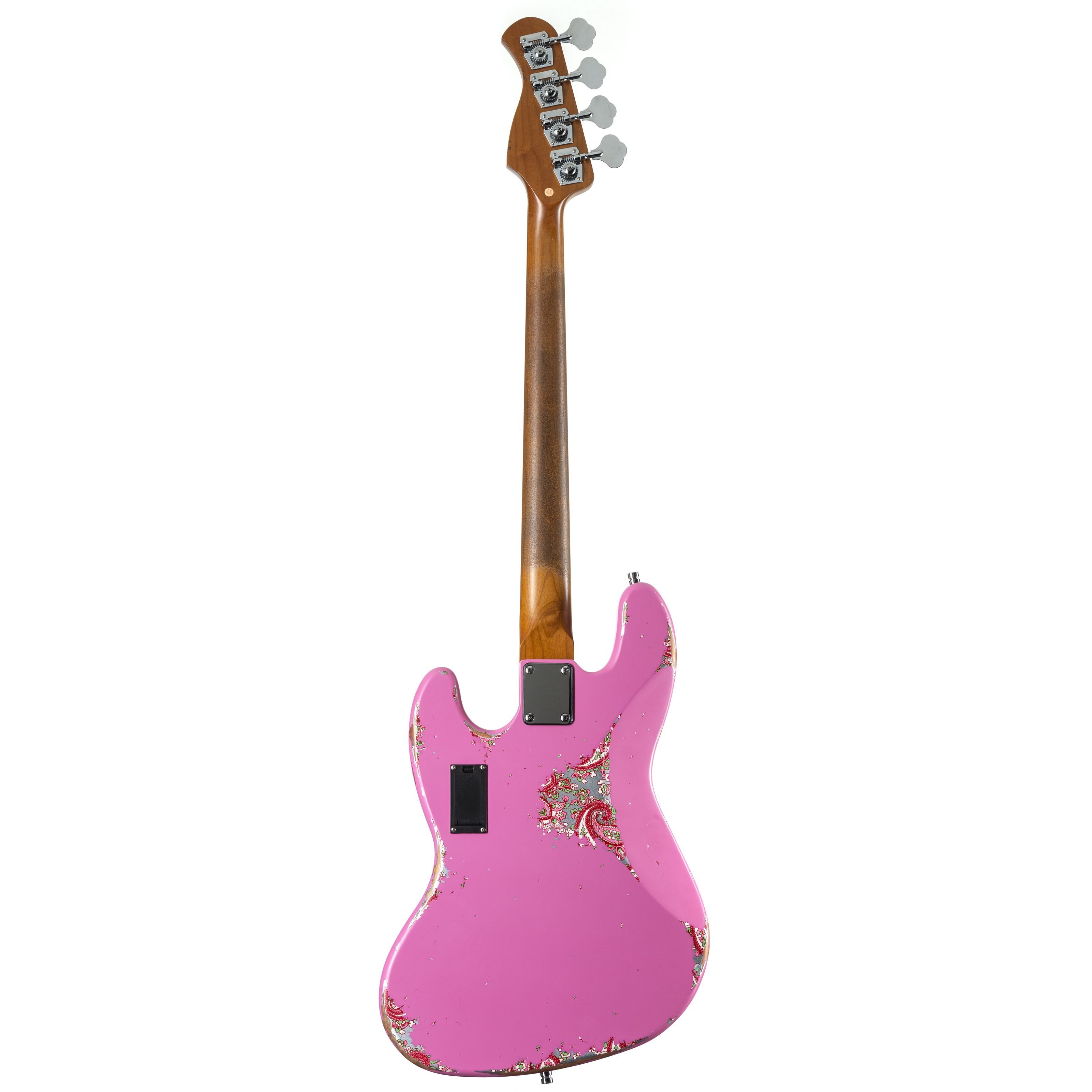 FAME E-Bass, E-Bässe, 4-Saiter E-Bässe, Custom JB 4 Worn Shell Pink over Pink Paisley - E-Bass