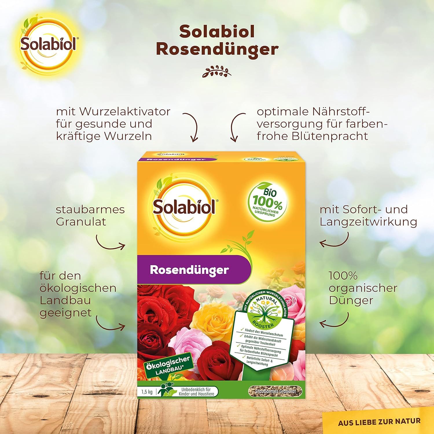 Solabiol Blumendünger Solabiol Rosendünger mit Wurzelstimulator 1,5 kg Packung