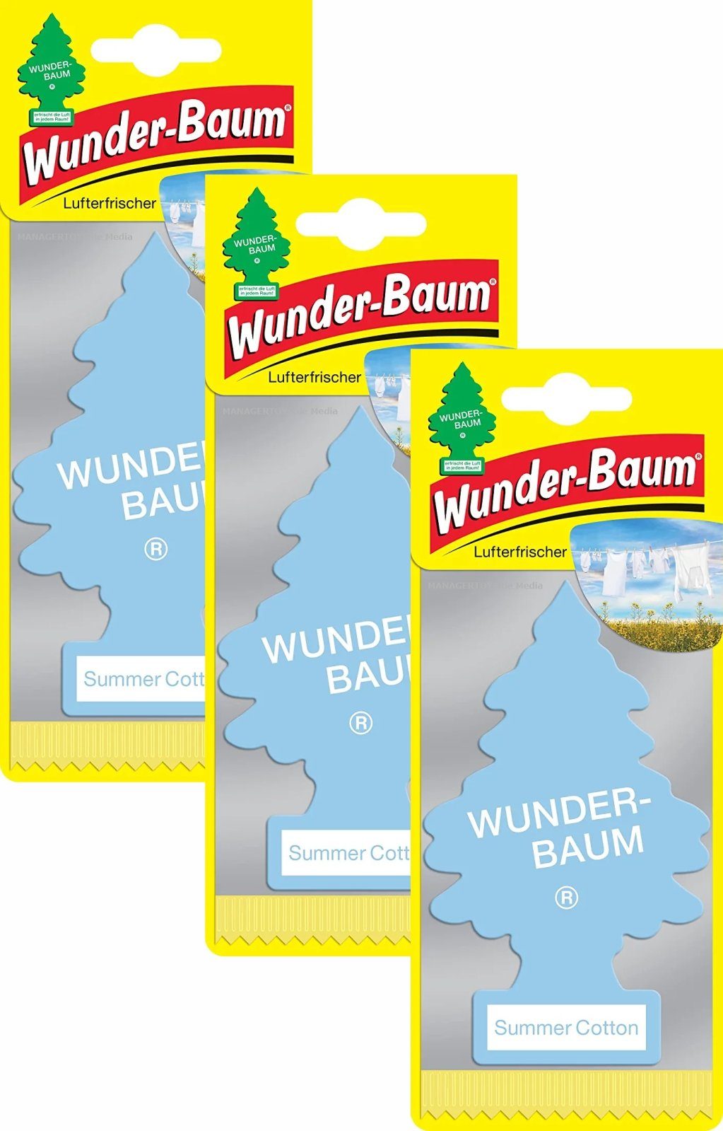Hänge-Weihnachtsbaum 3er Set Summer Cotton Wunderbaum little Tree drei Stück