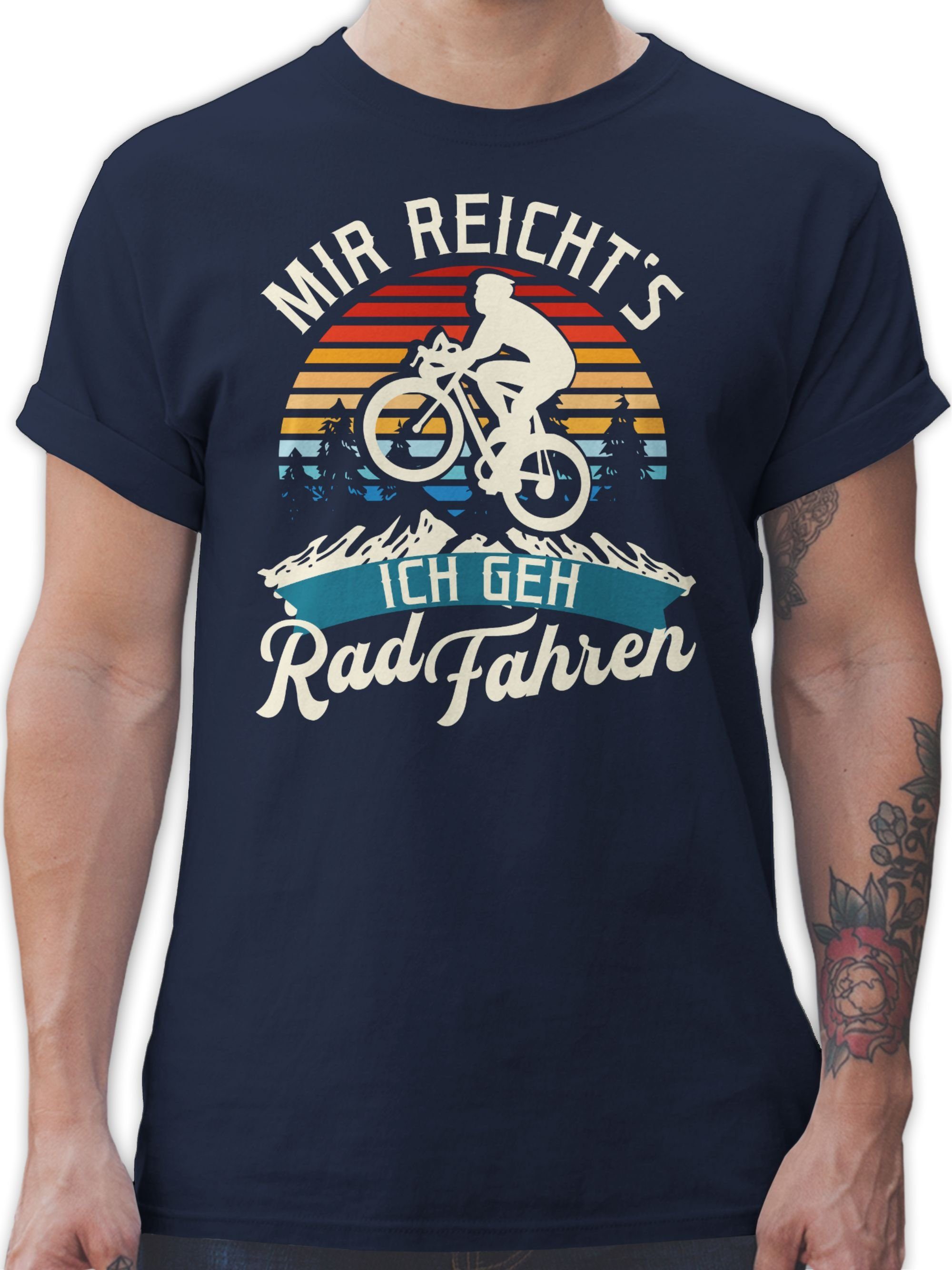 Shirtracer T-Shirt Mir 02 Radsport fahren weiß - reicht's Rad Blau Navy Vintage Bekleidung - Fahrrad geh ich