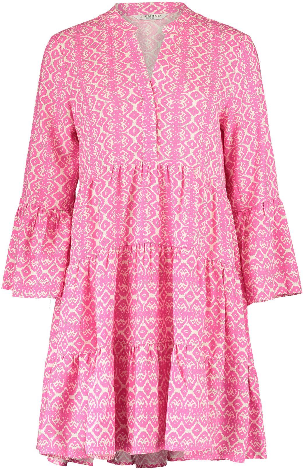 Pink ZABAIONE Volant Me44lika im mit Dress Style Sommerkleid Tunika