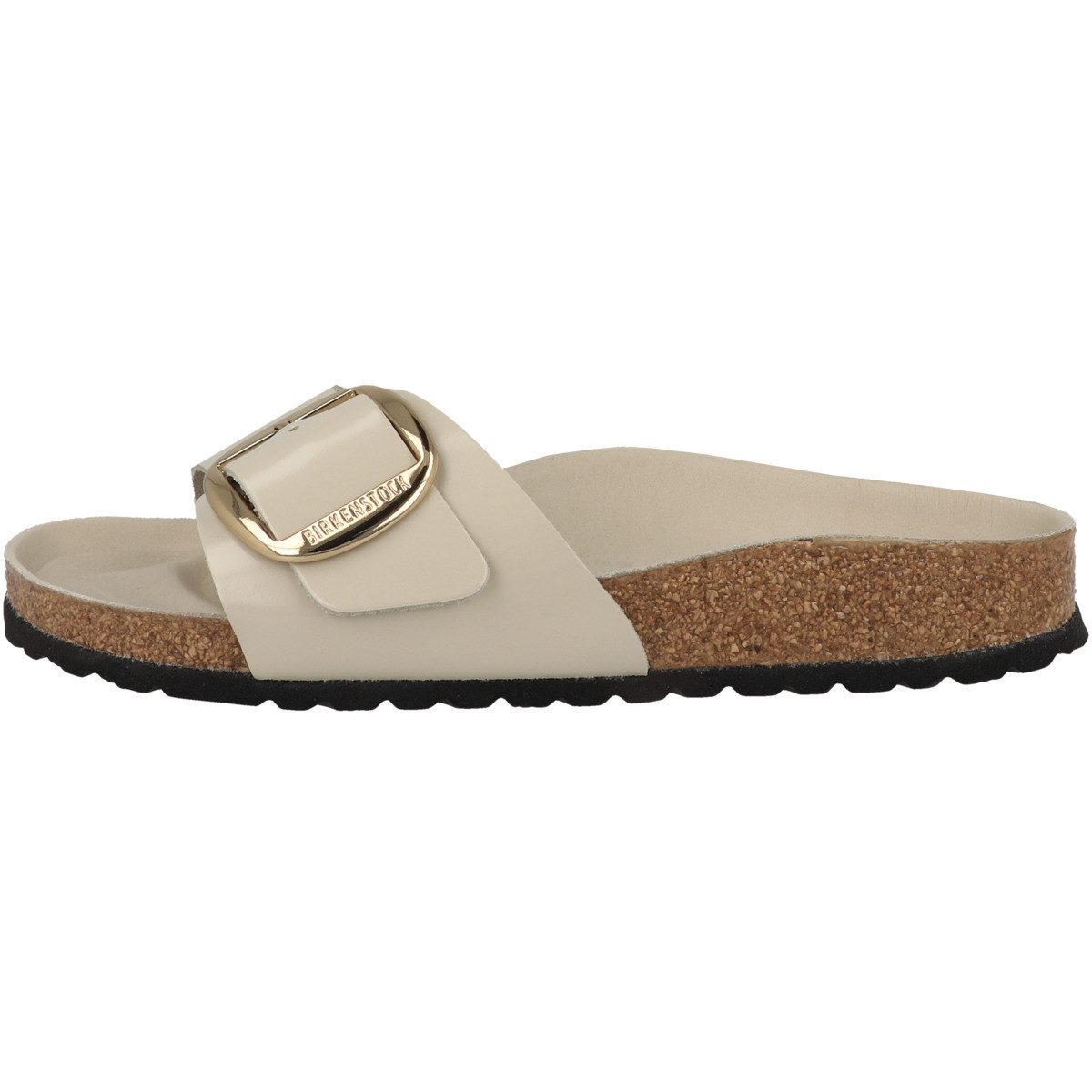 Birkenstock Madrid Big Buckle Naturleder Lack schmal Damen Pantolette Hausschuhe, Sandaletten, Mules, Pantoffeln, Slipper