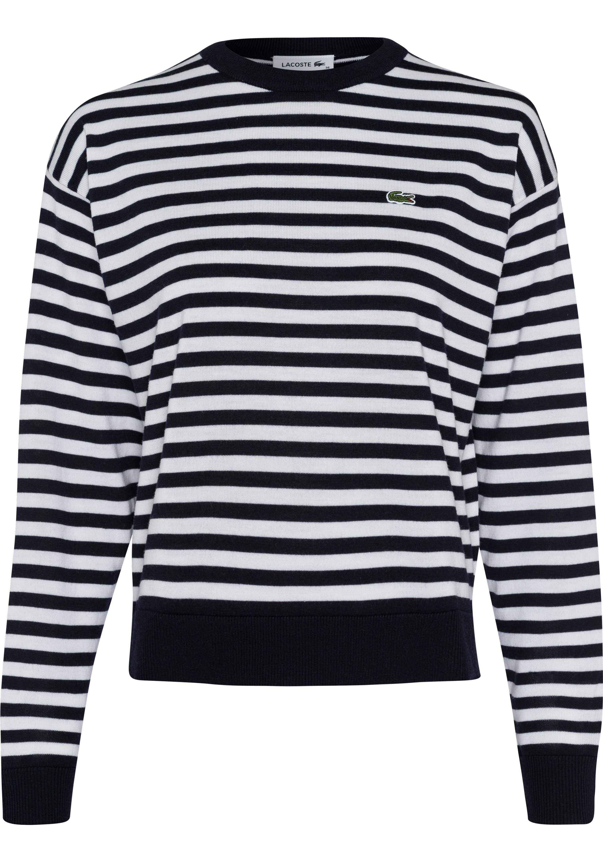 Lacoste Rundhalspullover 1 tlg Mit Krokodil Logo Vorn Online Kaufen OTTO