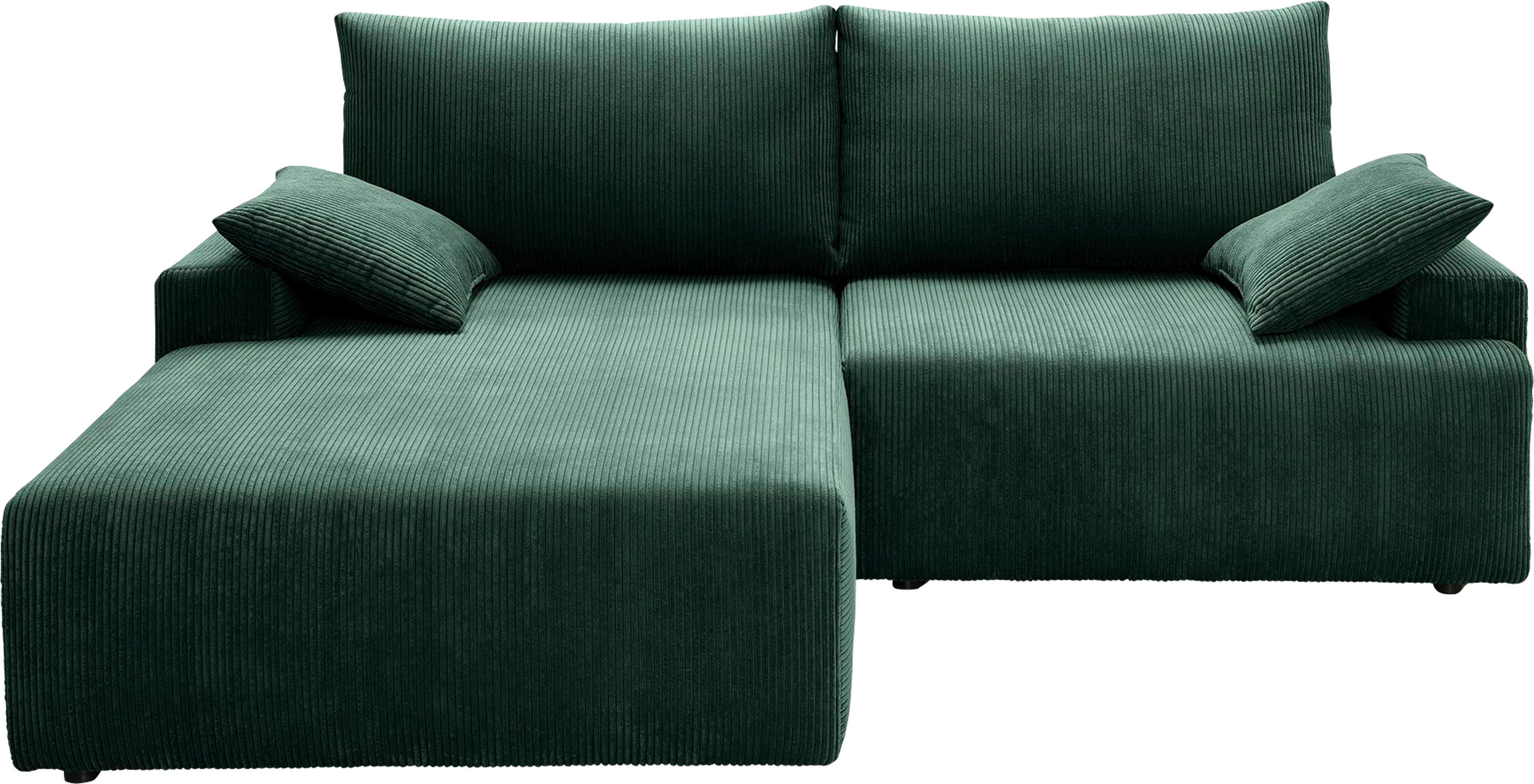 exxpo - sofa fashion Ecksofa verschiedenen in Cord-Farben pine und Bettkasten Orinoko, inklusive Bettfunktion