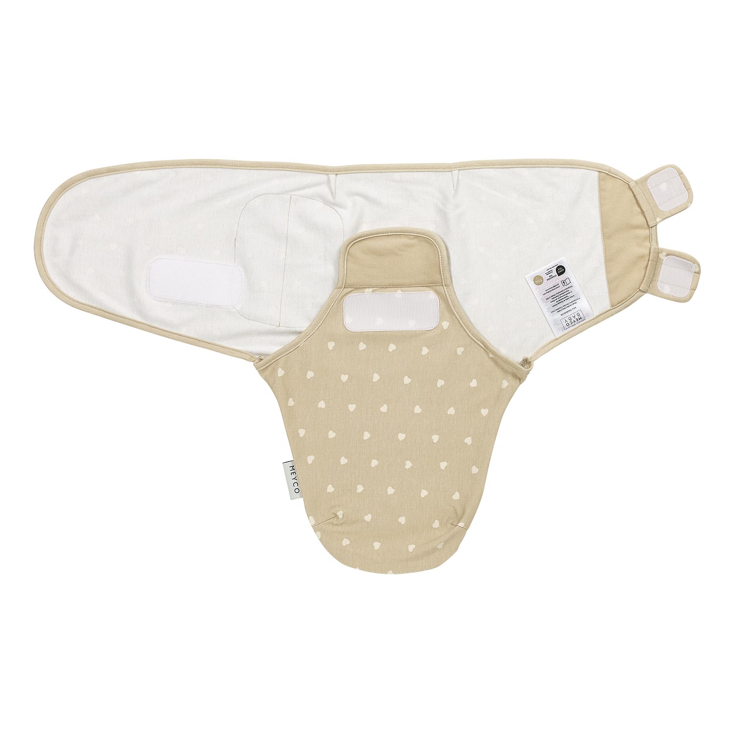 Meyco Baby Pucksack Sweet Heart Sand/Soft Sand (1 tlg), 0-3 maanden - 1-pack