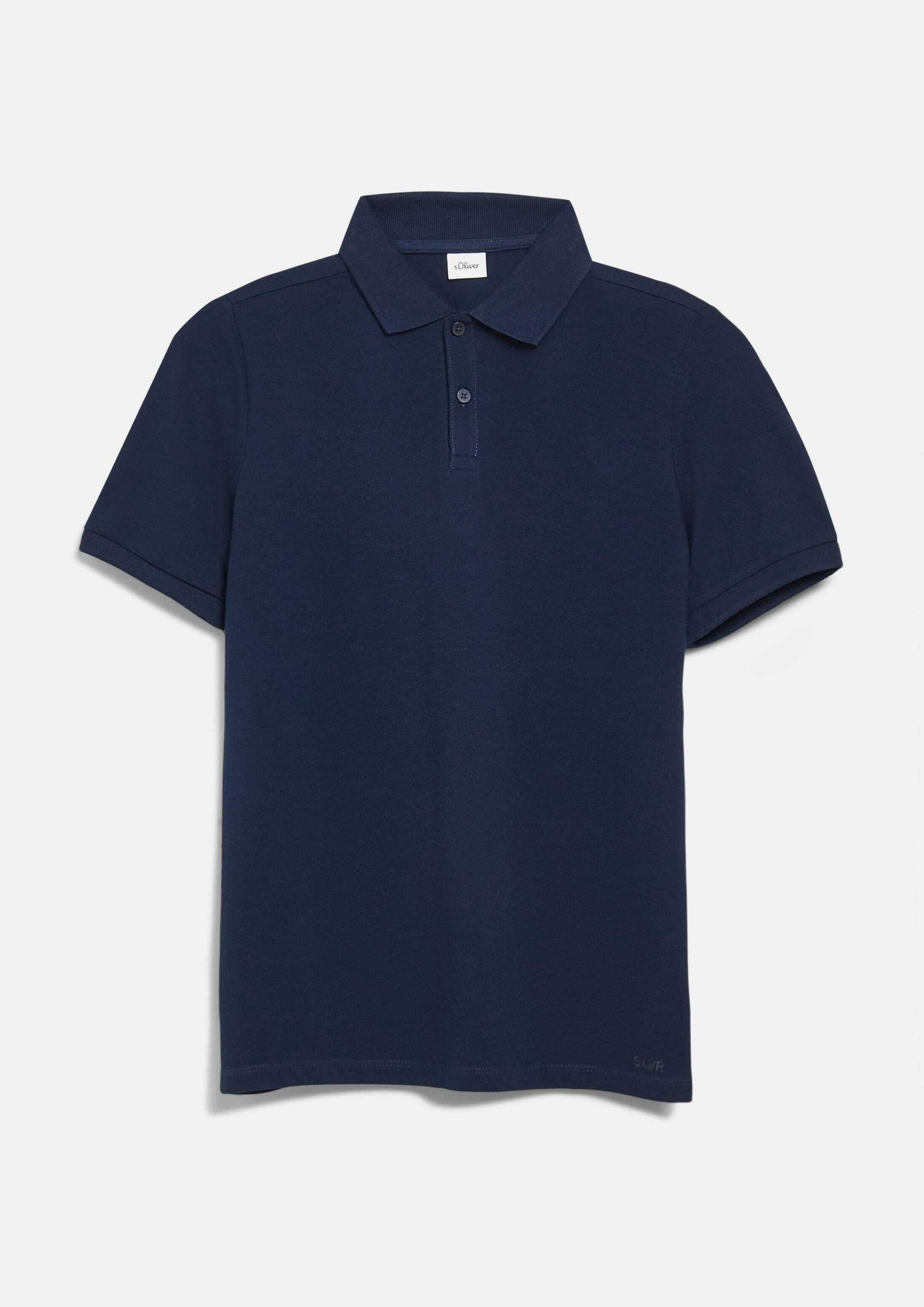 s.Oliver Kurzarmshirt Polo-Shirt Poloshirt aus Baumwollpiqué
