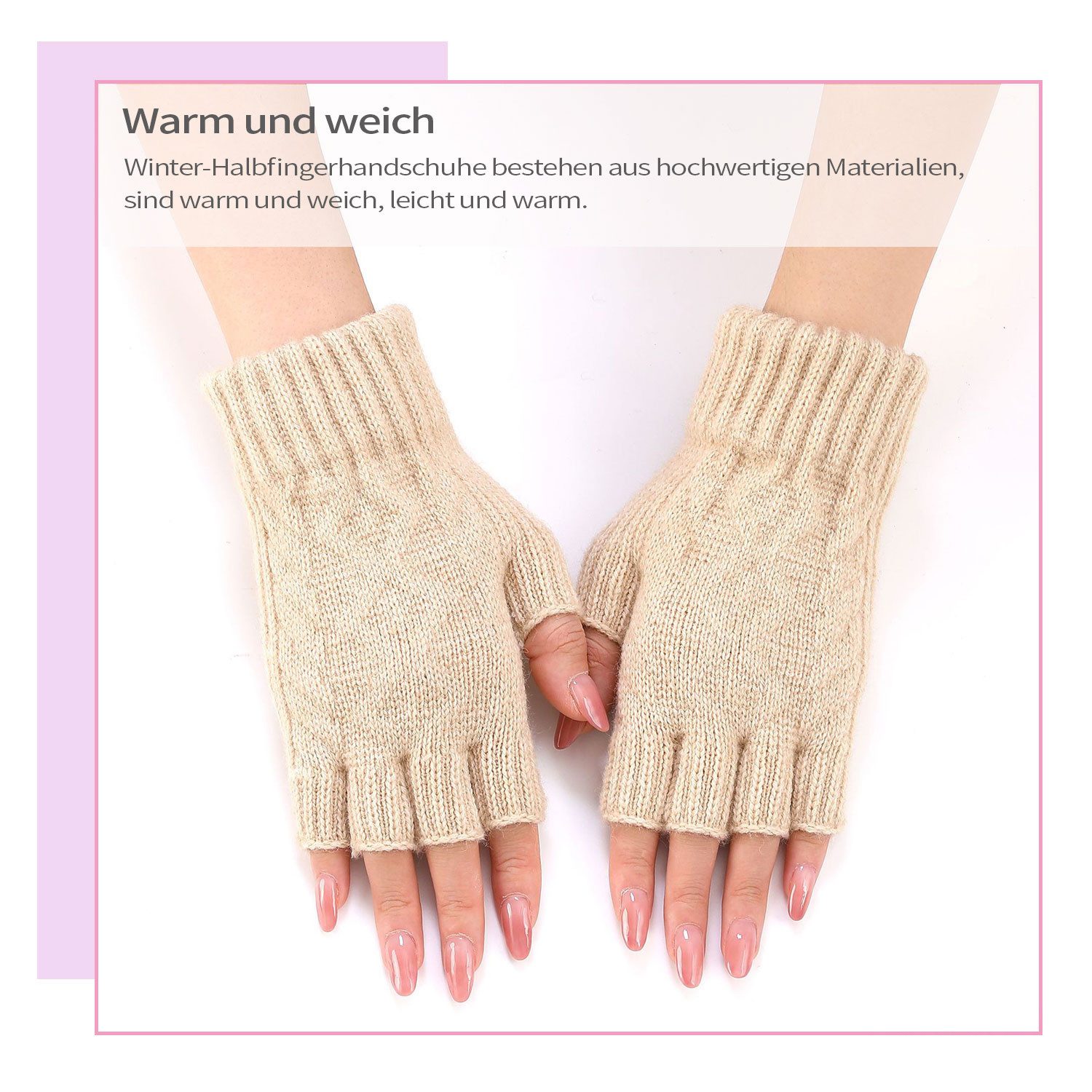 Refttenw Strickhandschuhe Fingerlose Strickhandschuhe,Bequeme, warme Winter günstig online kaufen