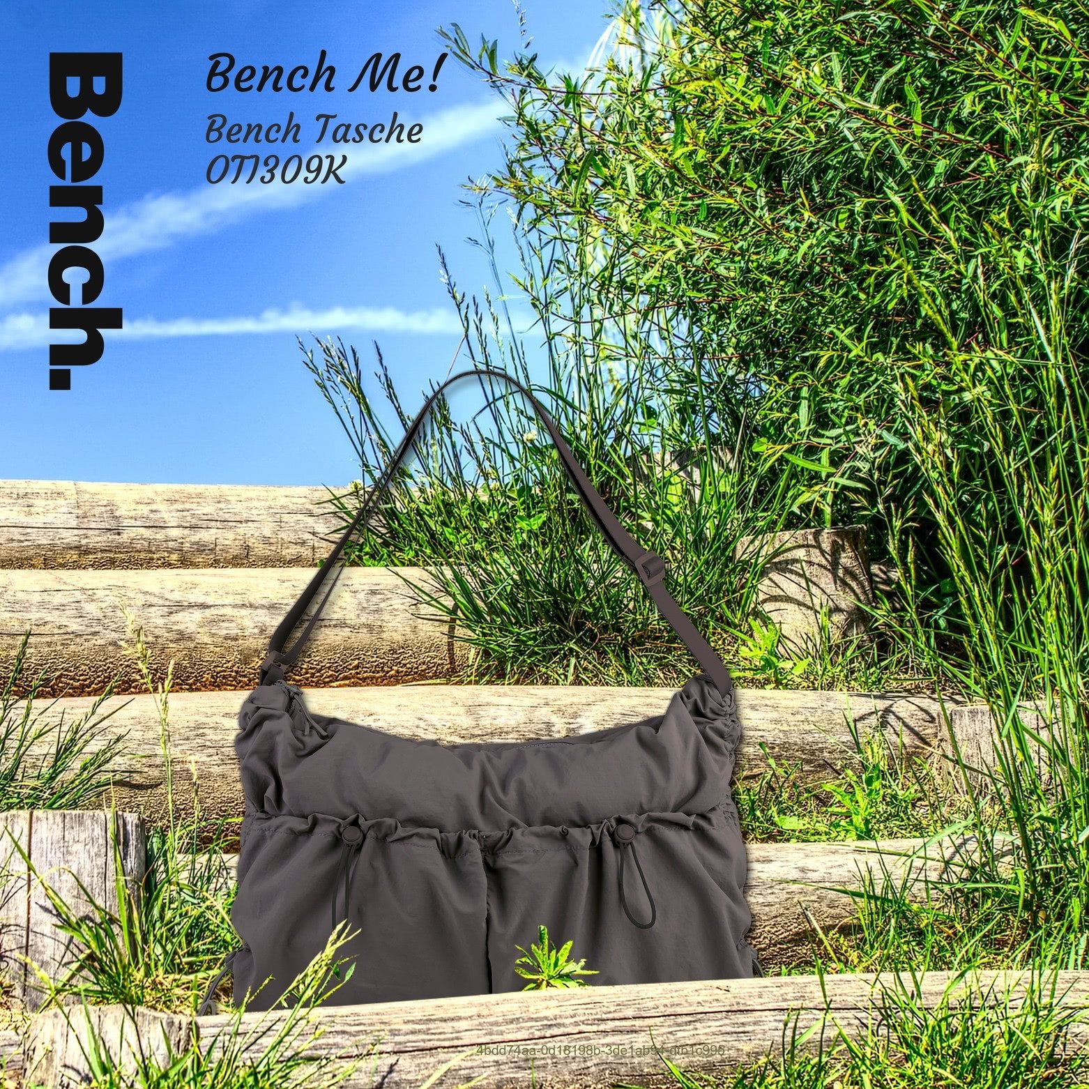 Bench. Umhängetasche Bench Umhängetasche Nylon washed grau (Umhängetasche), Damen Umhängetasche Nylon, washed, grau ca. 54cm x ca. 10cm