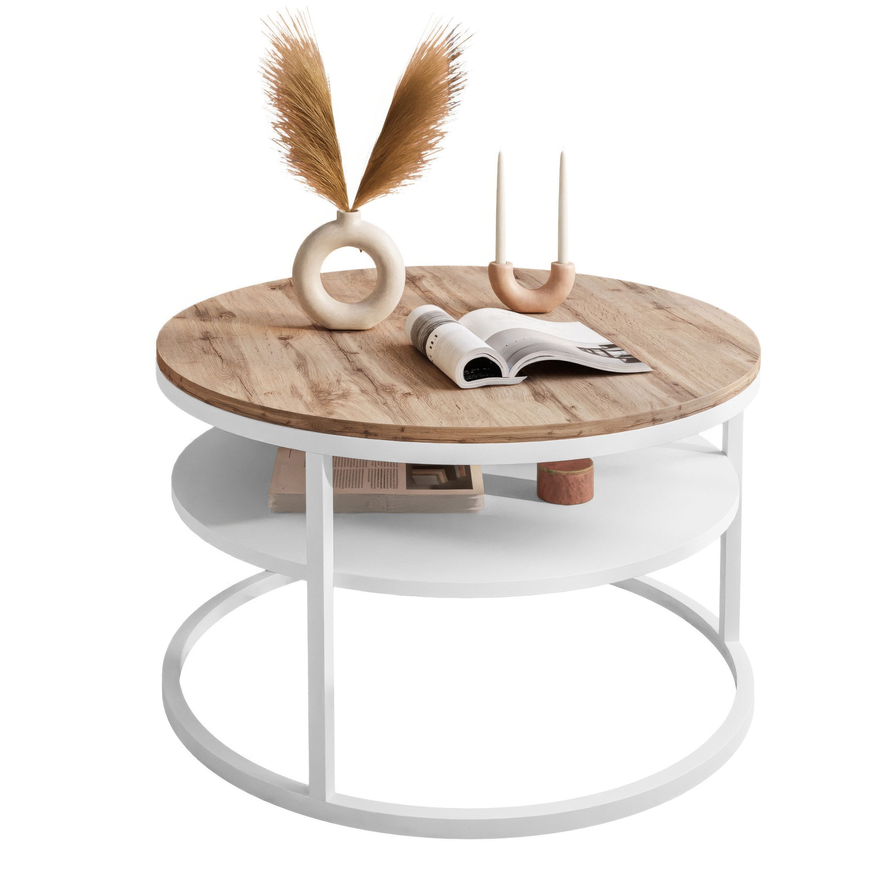 Lookway Couchtisch CIRI LOFT mit Ablage (1 Tisch), Durchmesser: 70 cm, Höhe: 49 cm – Bild 4 von 5