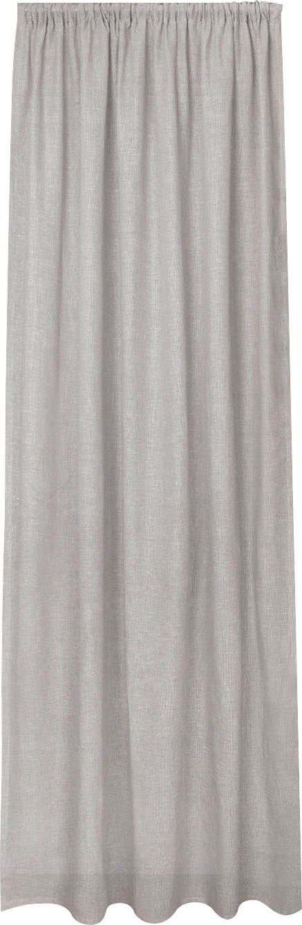 Vorhang Anzo, St), grau (1 Fertigschal Gerster, Wirkware, halbtransparent, Uni Kräuselband