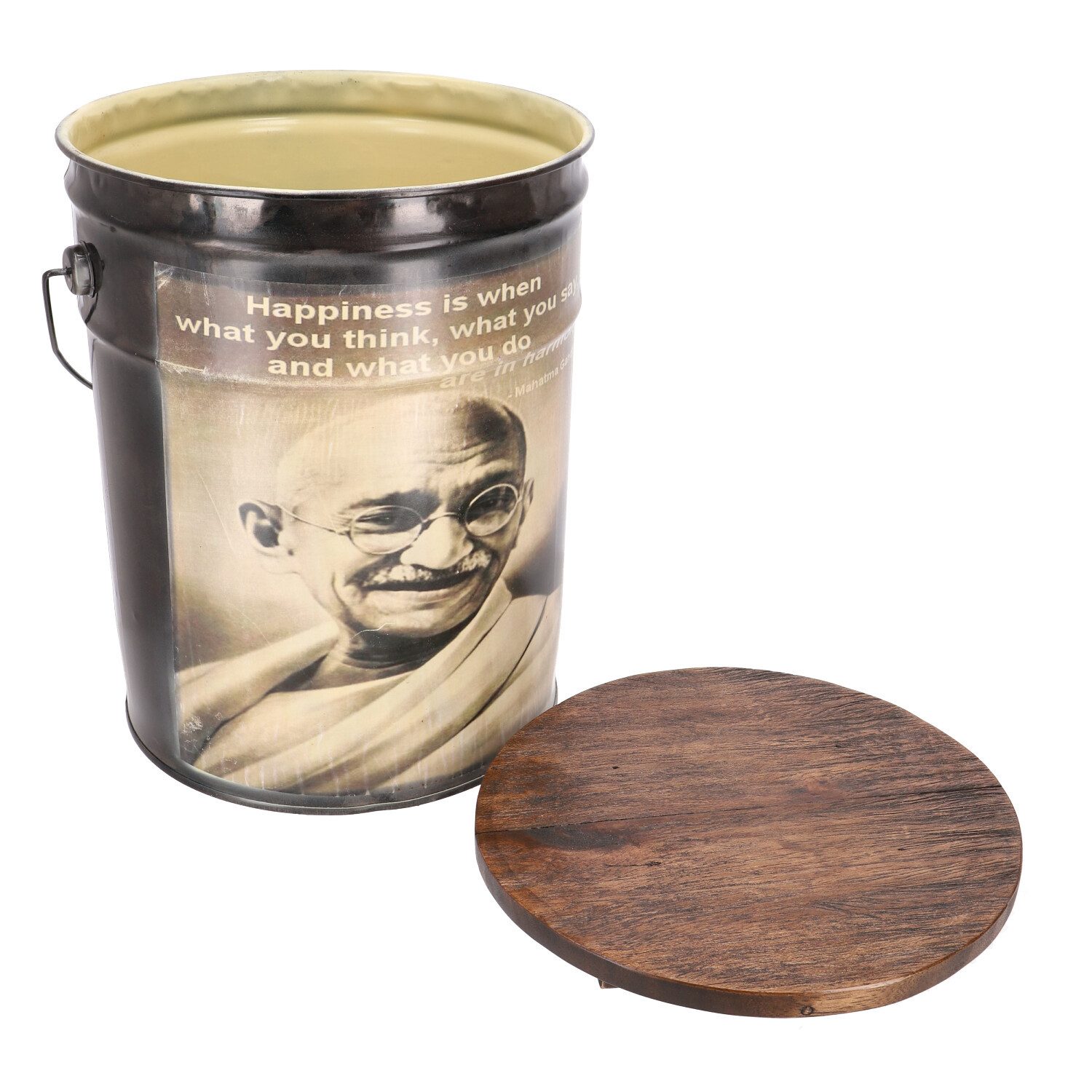 Guru-Shop Stuhl Hocker Eimer Sitzschemel mit Holzdeckel,..