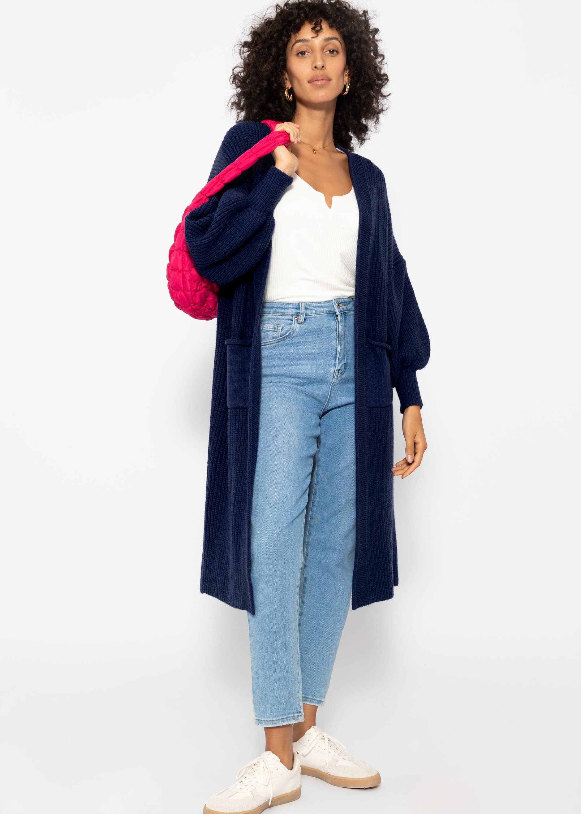 SASSYCLASSY Cardigan Oversize Strickjacke Damen lang günstig online kaufen
