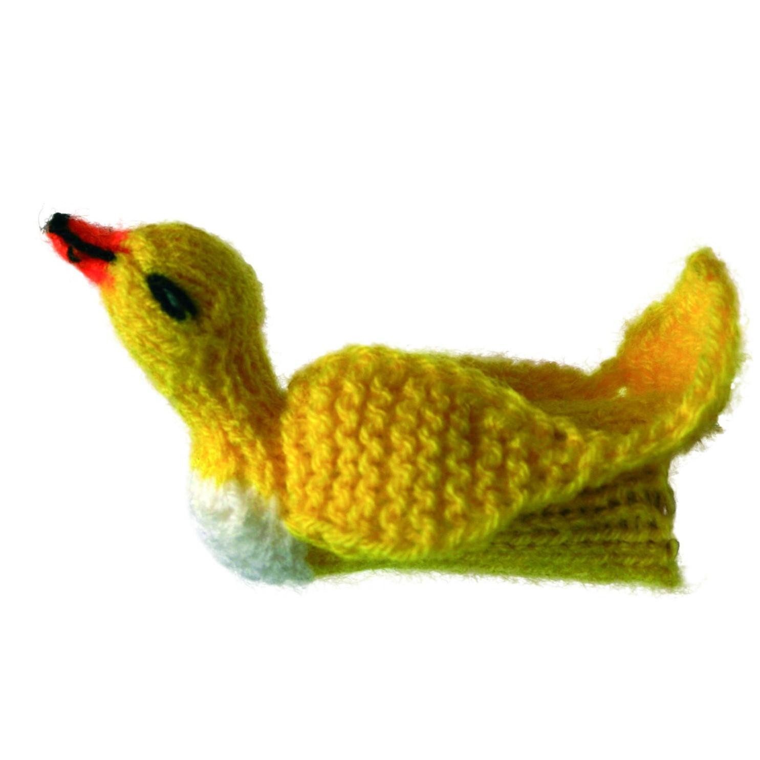 El Puente Fingerpuppe Gestrickte Fingerpuppe "Gelbe Ente", Handmade, Handmade
