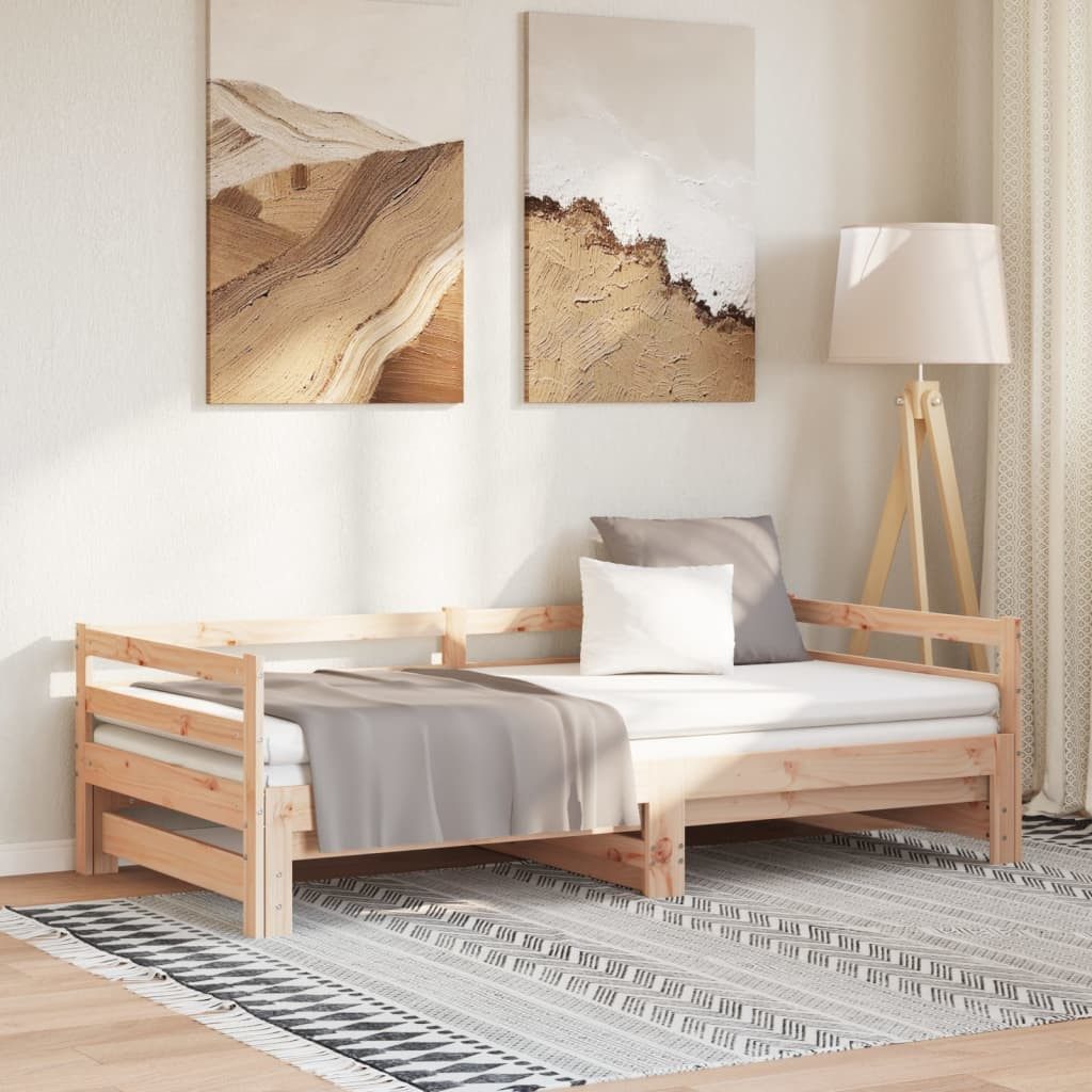 vidaXL Daybed, Tagesbett Ausziehbar Massivholz Kiefer 2x(90x200) cm