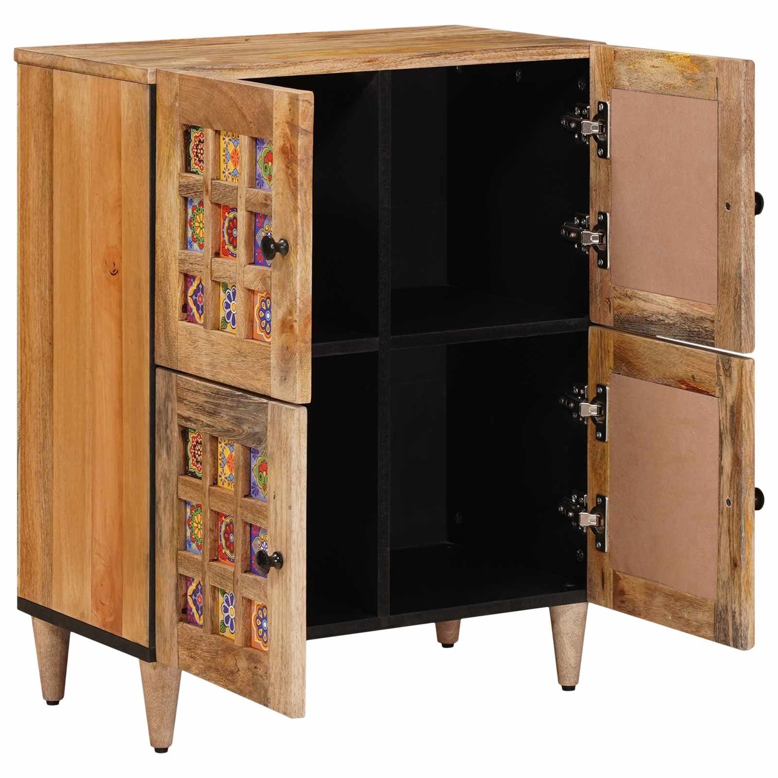 vidaXL Sideboard Sideboard mit Speicher Natur 60 x 33 x 75 cm Massivholz (1 St)