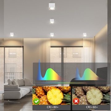 ZMH Deckenspots Deckenstrahler LED Deckenleuchte - 1Flammig GX53 Schwenkbar, LED fest integriert, 3000k, Modern Eckig Spots Deckenleuchte Warmweiß Aufbauleuchte für Küche, Weiß