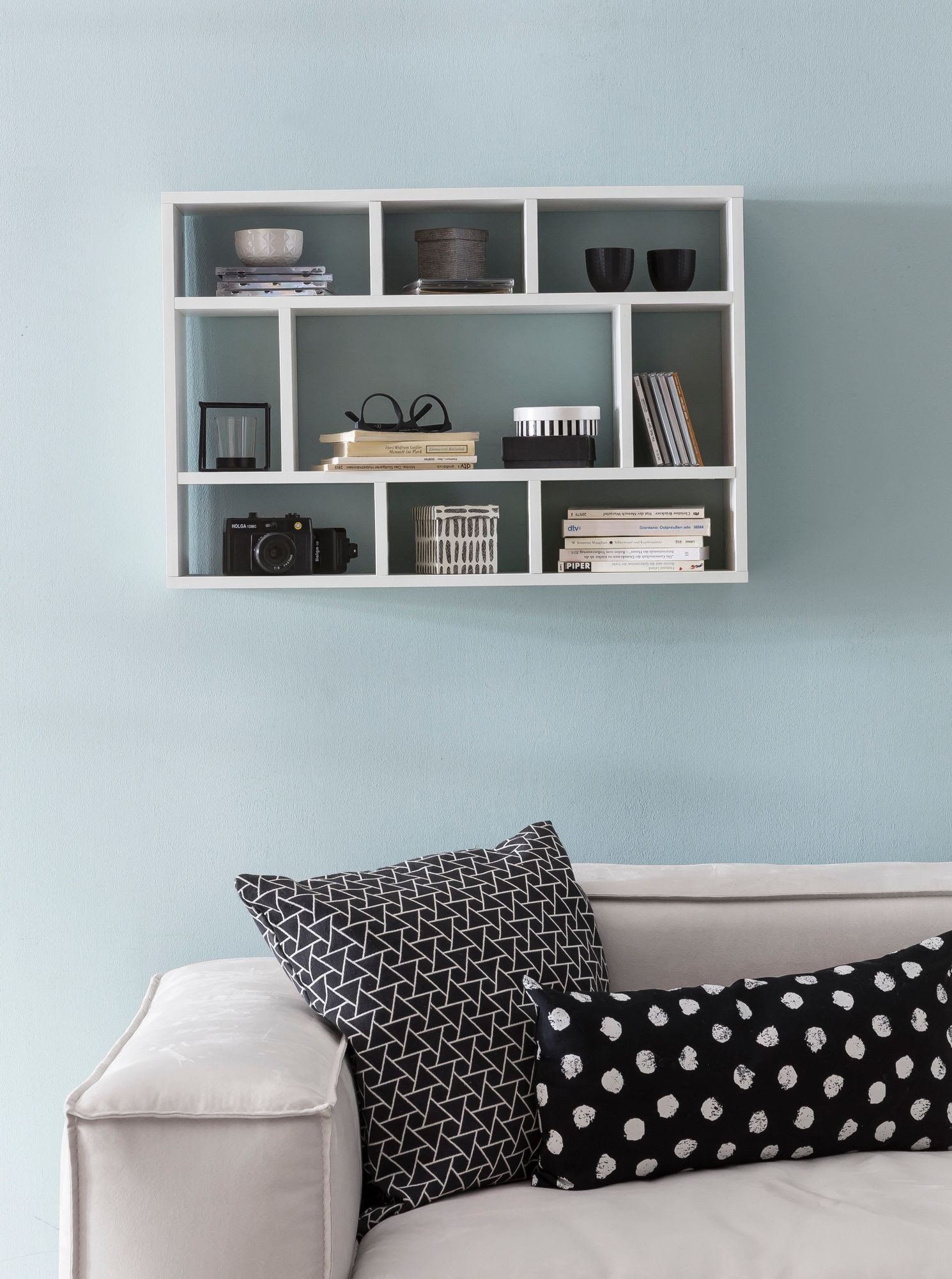 FineBuy Wandregal 75x51x16 cm Holz Hängeregal Modern, Design Wandboard Freischwebend, Holzregal Regal für die Wand, Bücherregal Schmal, Dekoregal Schweberegal W – Bild 4 von 5