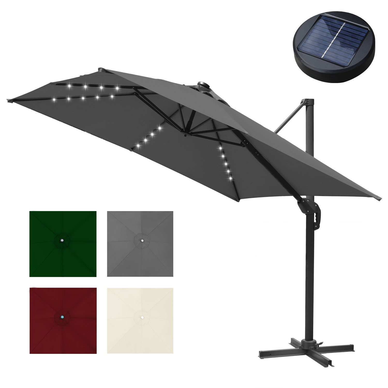 Clanmacy Ampelschirm 300 x 300cm Sonnenschirm günstig online kaufen