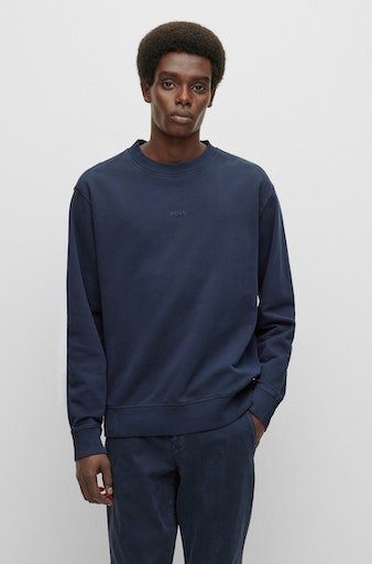 BOSS ORANGE Sweater Wefade (1-tlg) mit seitlichen Rippeinsätzen
