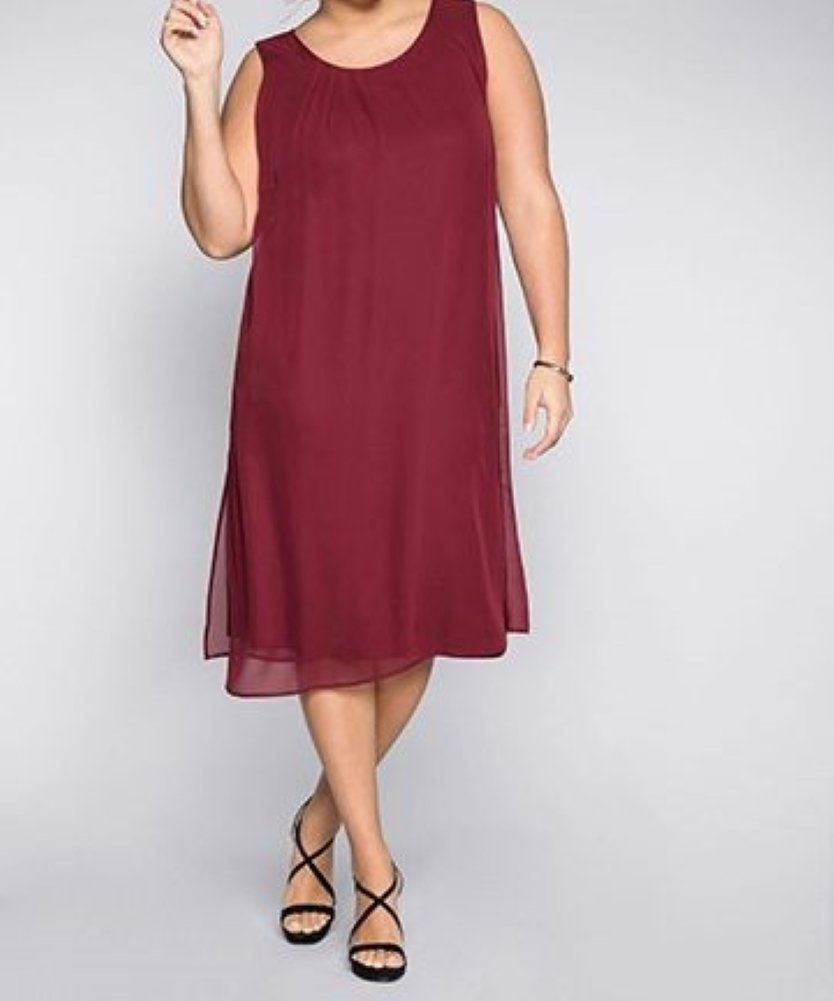 Abendkleid »Sheego Kleid im Lagenlook festlich rubinrot«