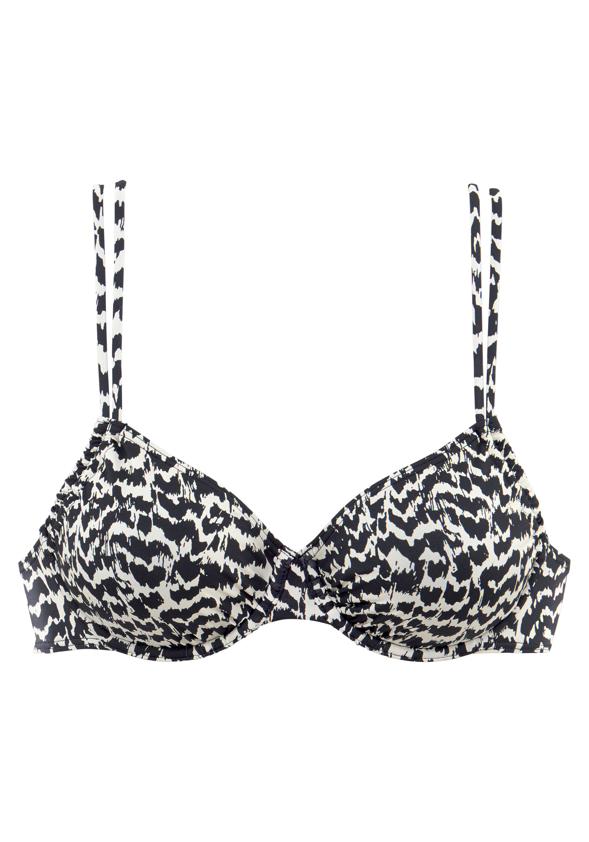LASCANA Bügel-Bikini-Top Clara, mit Doppelträgern und Print günstig online kaufen