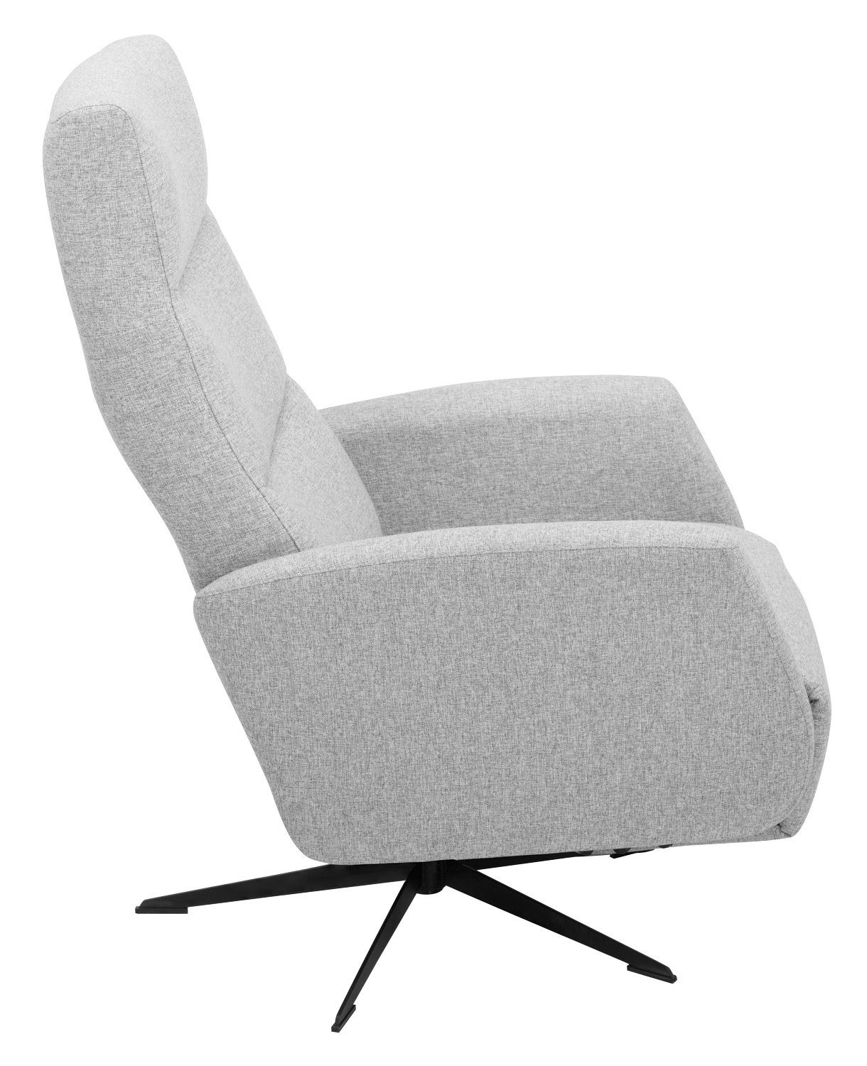 Hjort Knudsen Relaxsessel MAJOR, Hellgrau, Webstoff, Beinablage manuell verstellbar